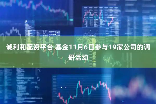 诚利和配资平台 基金11月6日参与19家公司的调研活动